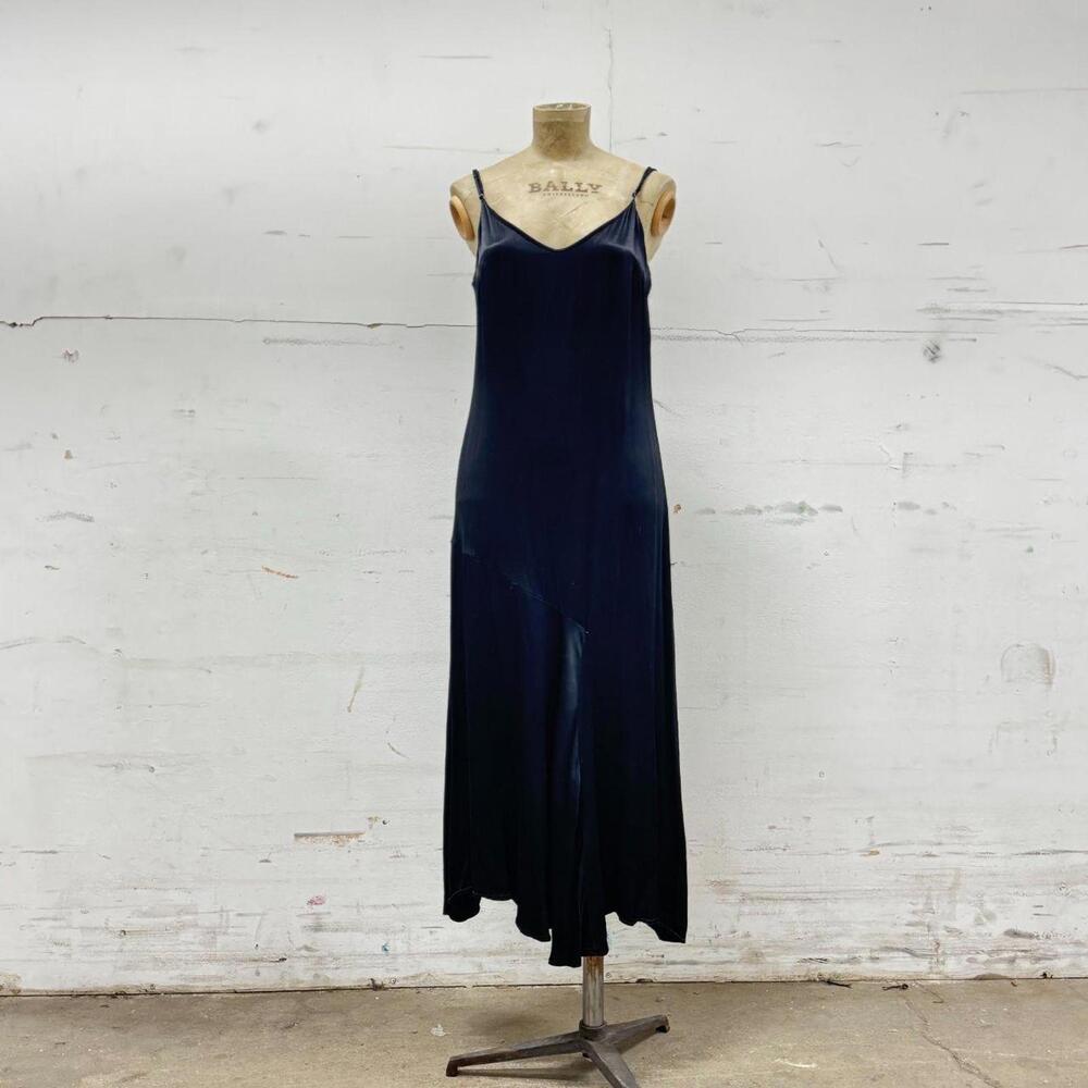 Vintage Zara Black Viscose Asymmetrical Slip Dress